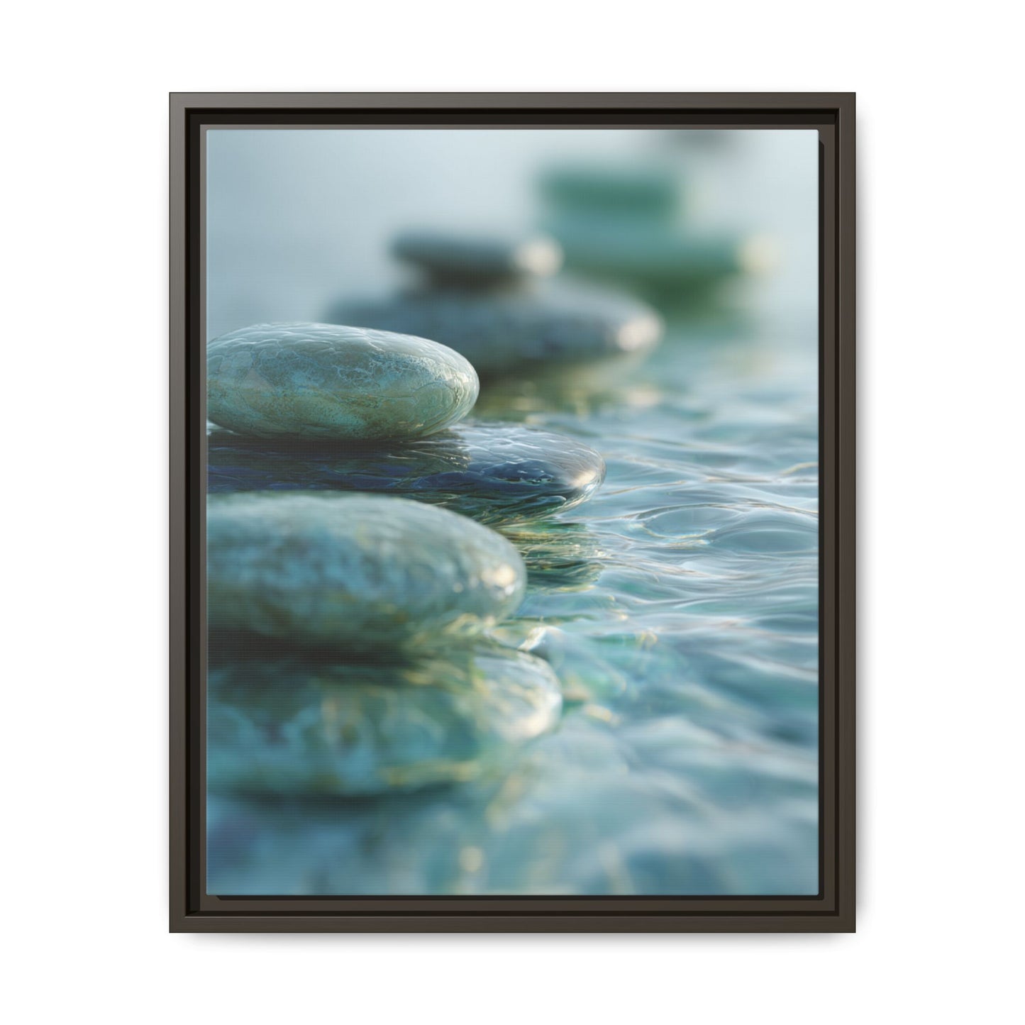 Stone Framed Canvas Wall Art- Zen Wall Decor