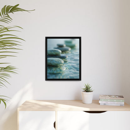 Stone Framed Canvas Wall Art- Zen Wall Decor