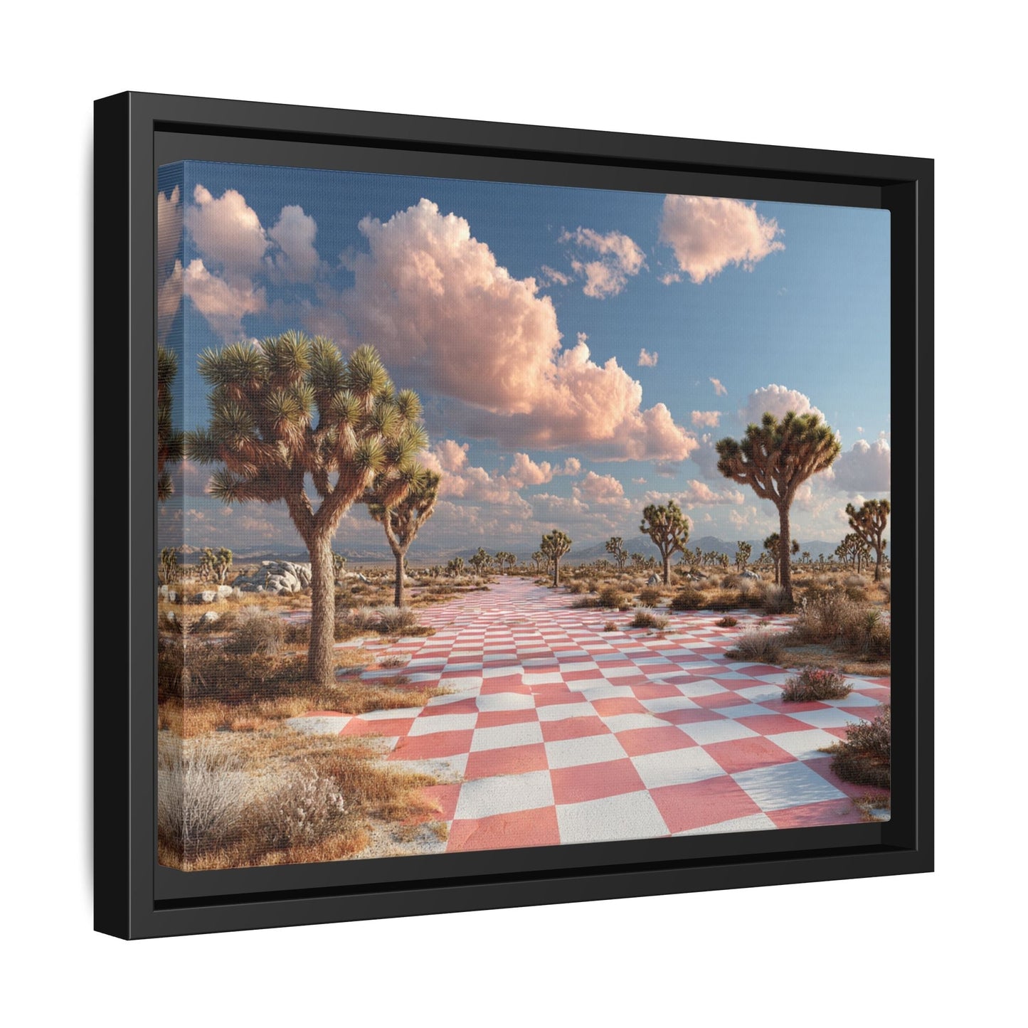Checkered Desert Framed Canvas Wall Art
