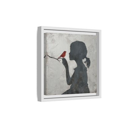 Child silhouette Square Framed Canvas Wall Art