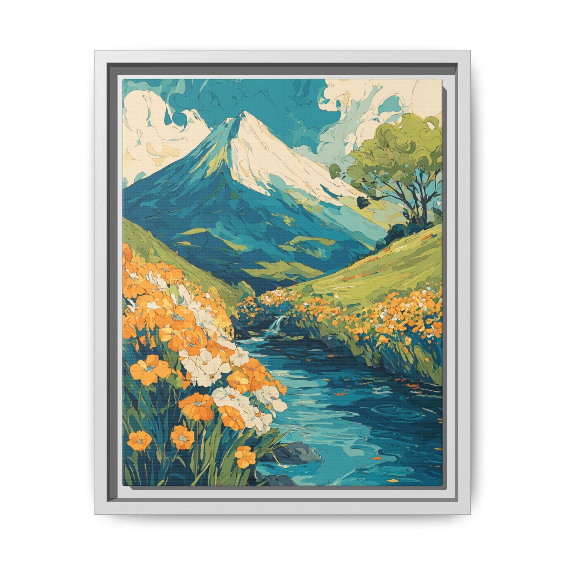 Mt Fuji Painted Style Canvas Wall Art