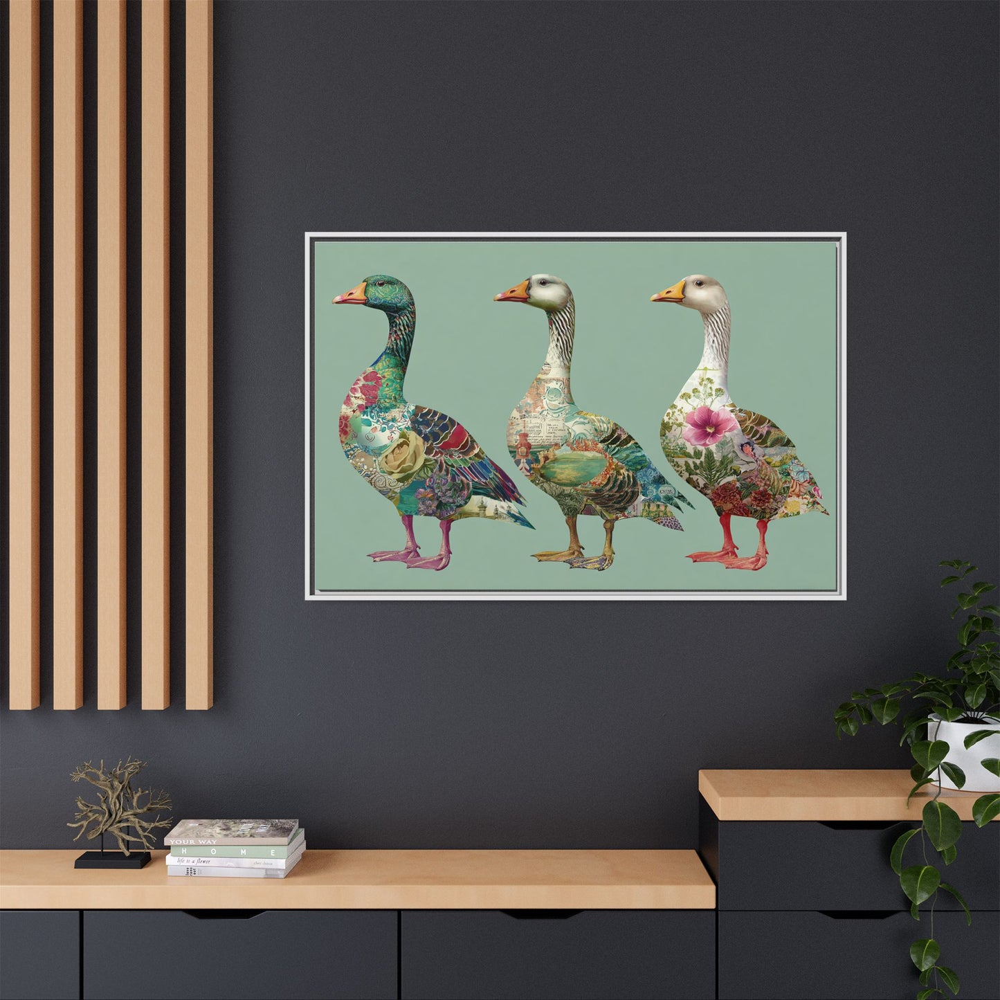 Dopamine Goose Framed Canvas Wall Art