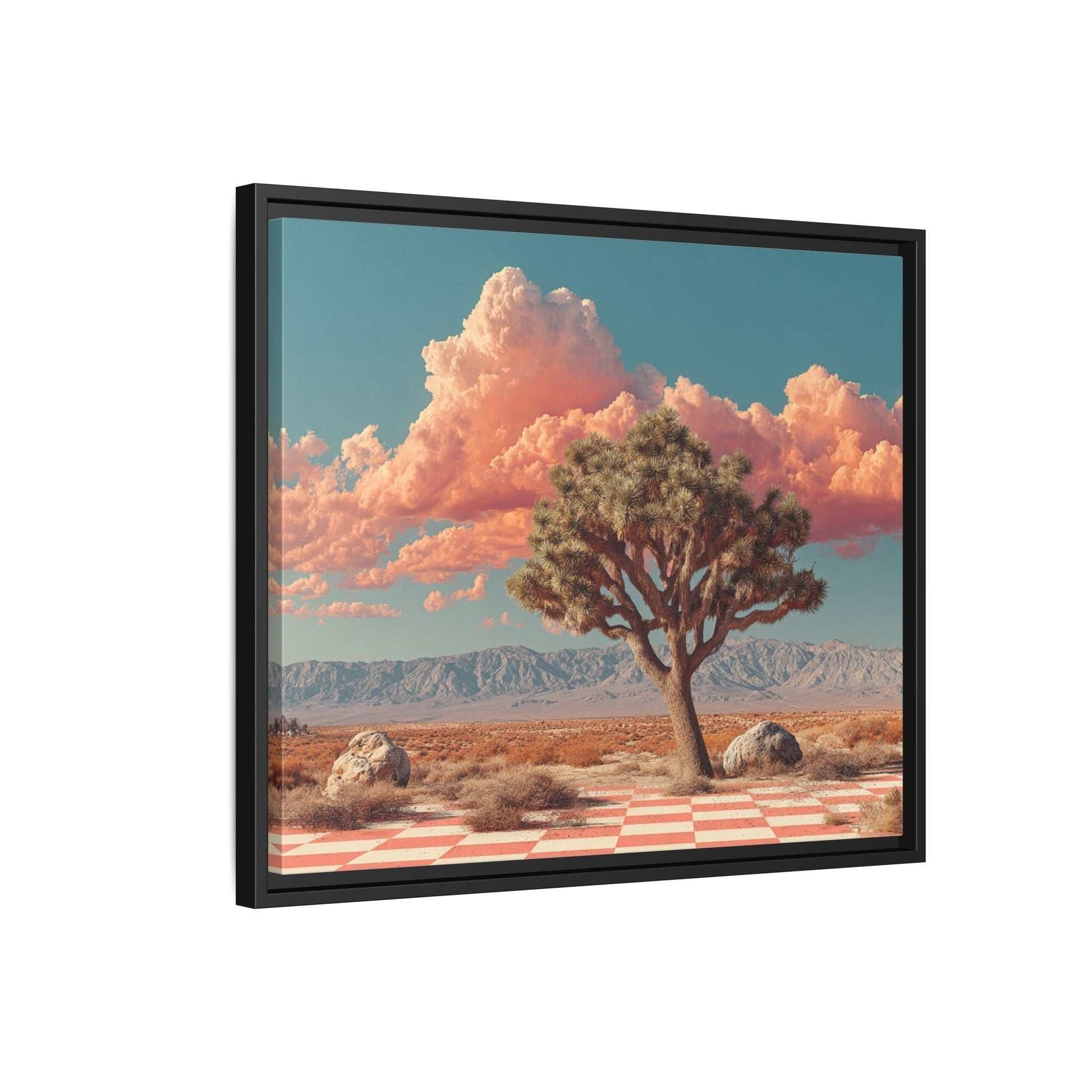 Pink Desert Framed Canvas Wall Art