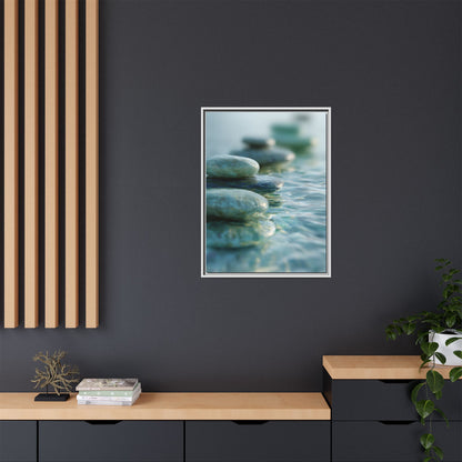 Stone Framed Canvas Wall Art- Zen Wall Decor