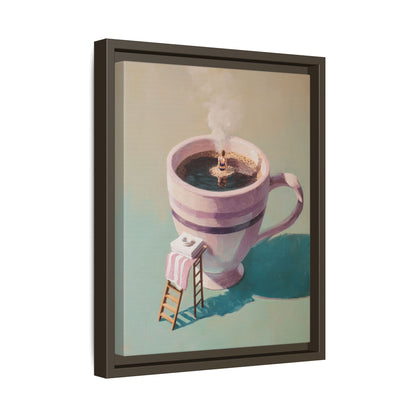 Funny Coffee Lover Framed Canvas Wall Art