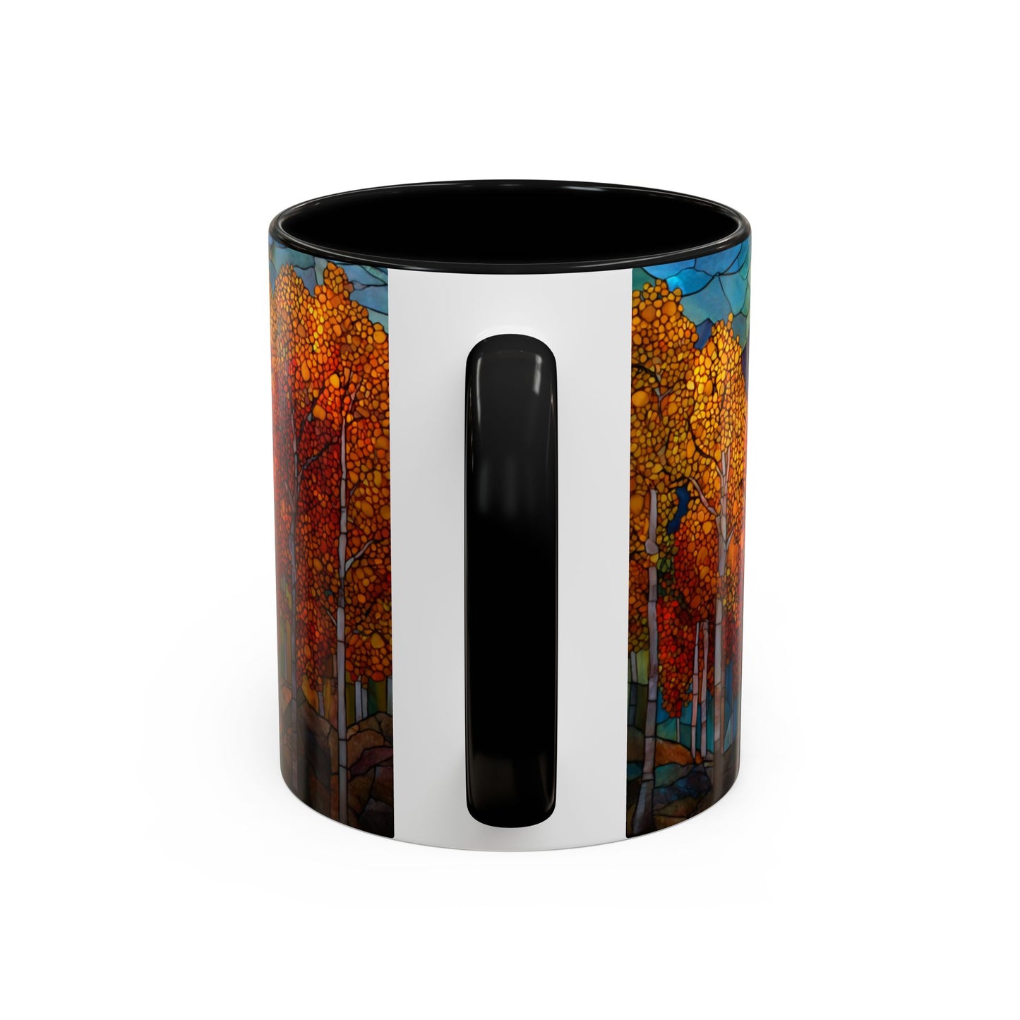 Autumn Mountain Stained Glass Effect Coffee Mug