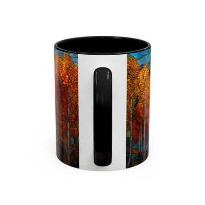 Autumn Mountain Stained Glass Effect Coffee Mug