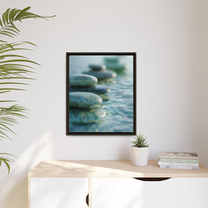 Stone Framed Canvas Wall Art- Zen Wall Decor