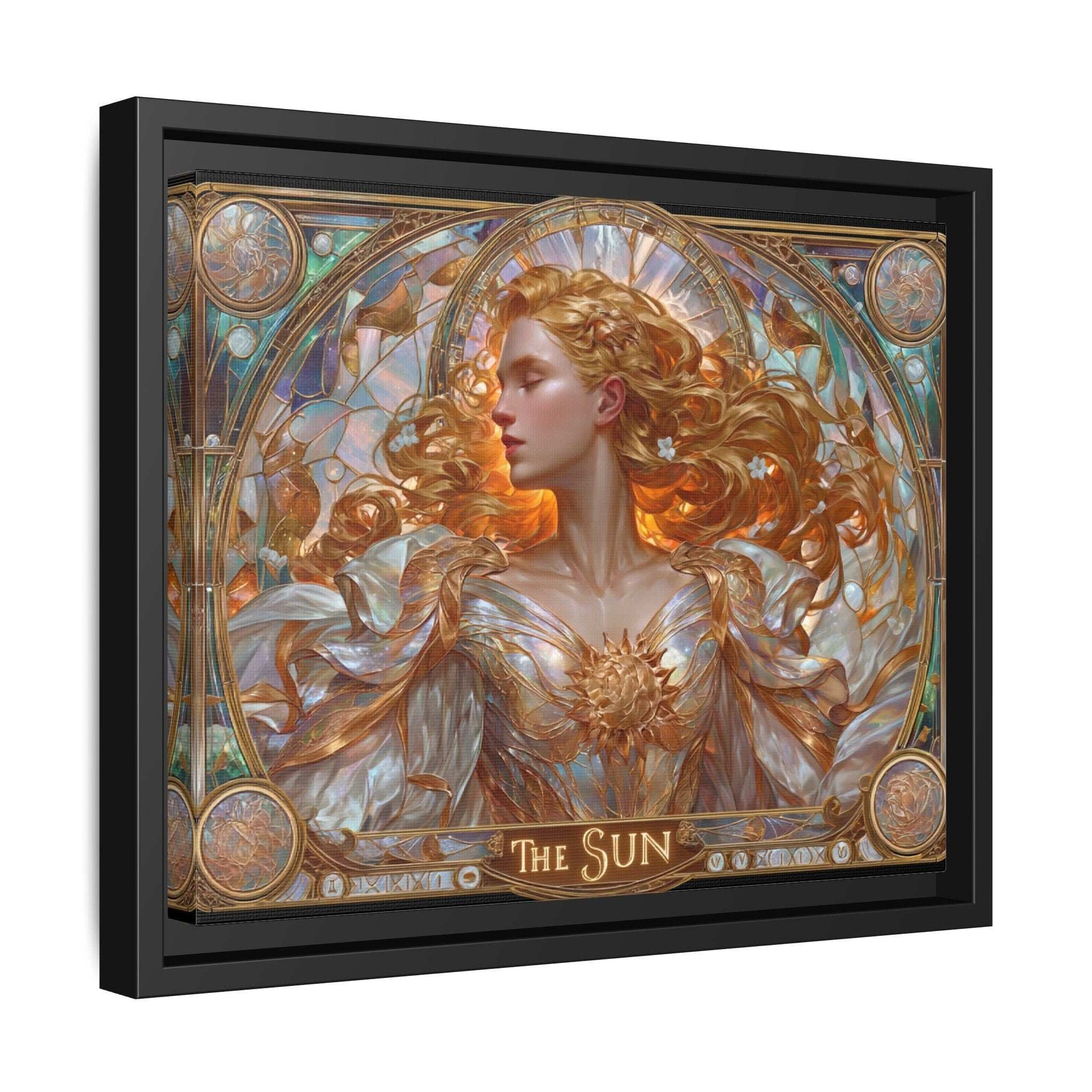 The Sun Woman Framed Canvas Wall Art