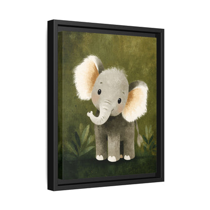 Baby Elephant Nursery Framed Canvas Wall Art