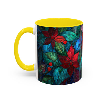 Christmas Poinsettia Floral Coffee Ceramic Mug
