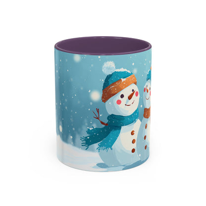 Winter Snowman Accent Coffee Ceramic Mug