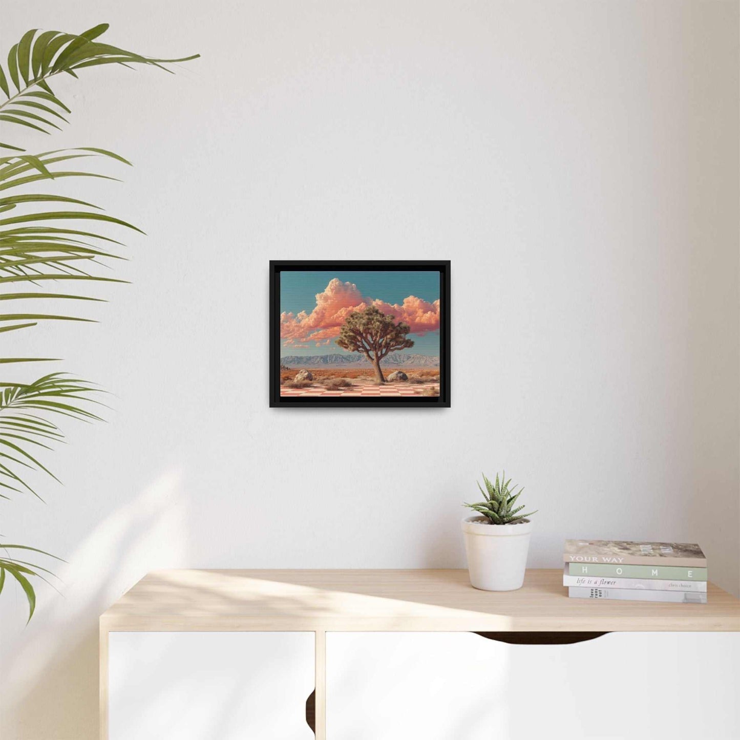 Pink Desert Framed Canvas Wall Art