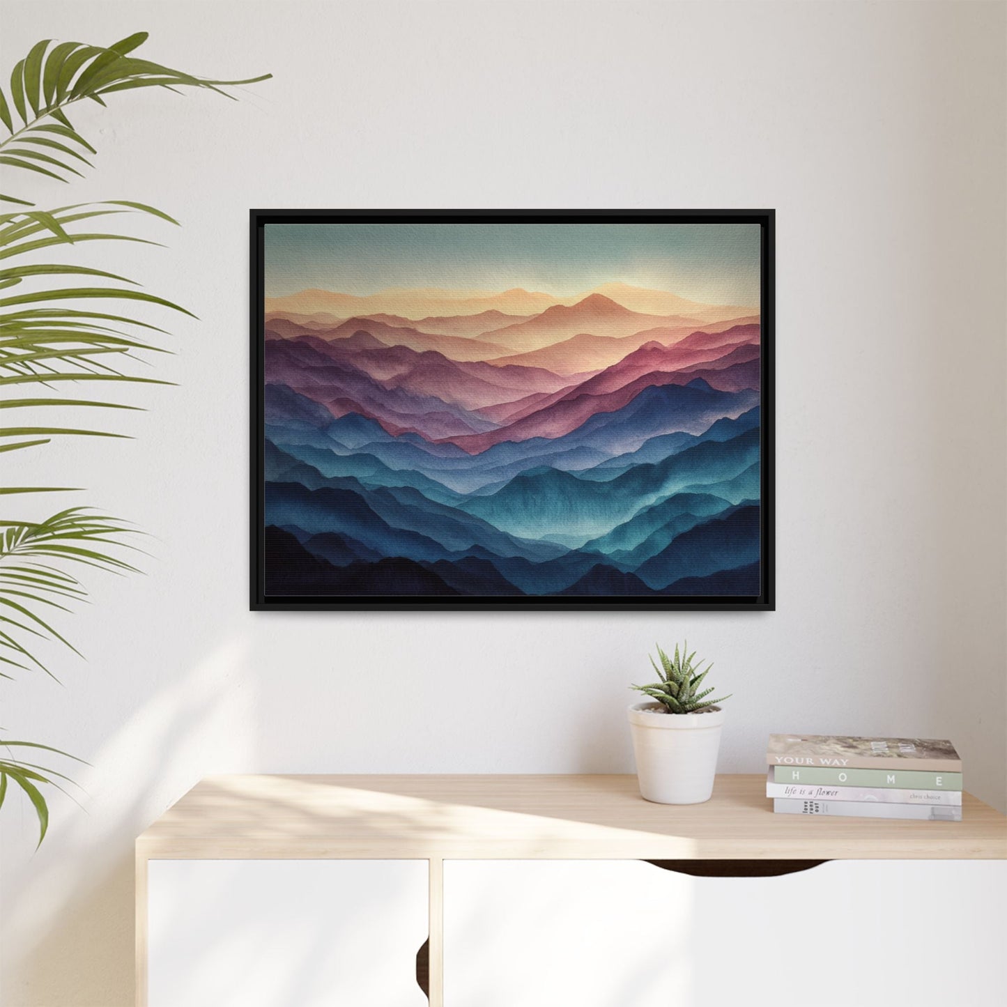 Abstract Mountains Framed Canvas Wall Art