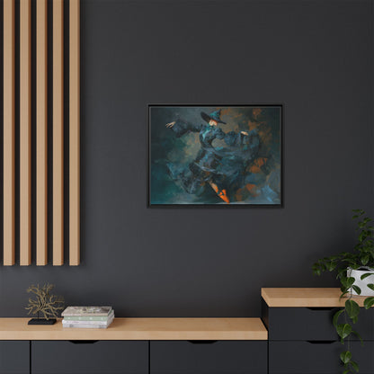 Dancing Witch Framed Canvas Wall Art