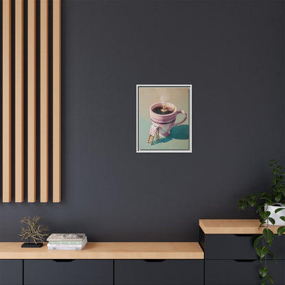 Funny Coffee Lover Framed Canvas Wall Art