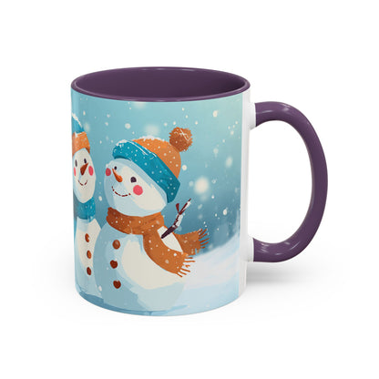 Winter Snowman Accent Coffee Ceramic Mug