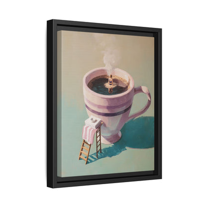 Funny Coffee Lover Framed Canvas Wall Art