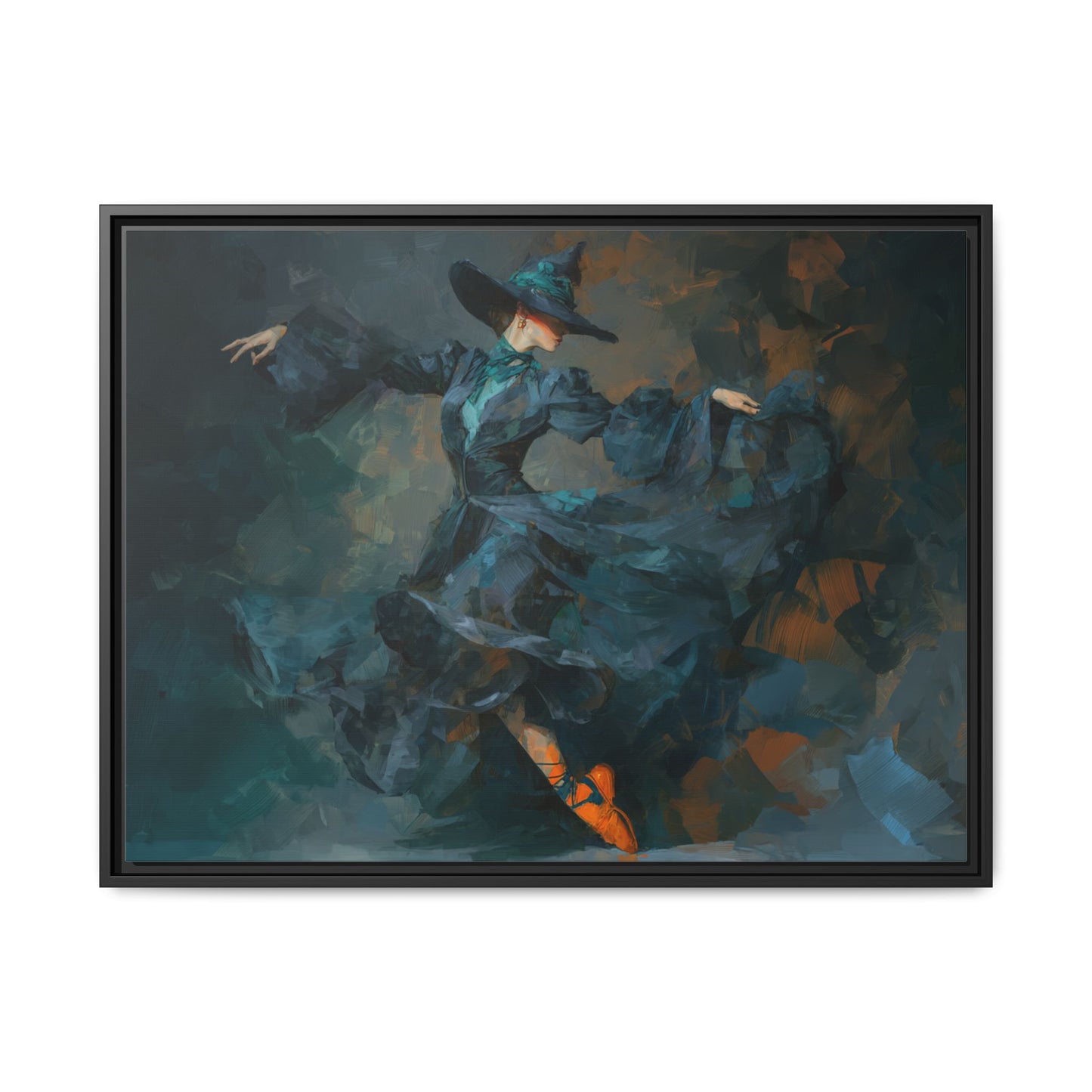 Dancing Witch Framed Canvas Wall Art