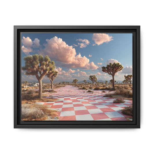 Checkered Desert Framed Canvas Wall Art