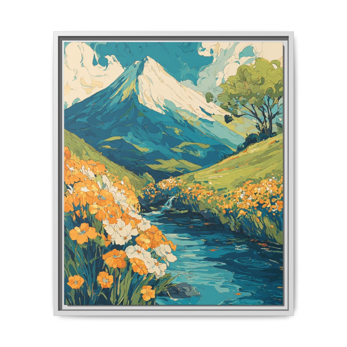 Mt Fuji Painted Style Canvas Wall Art