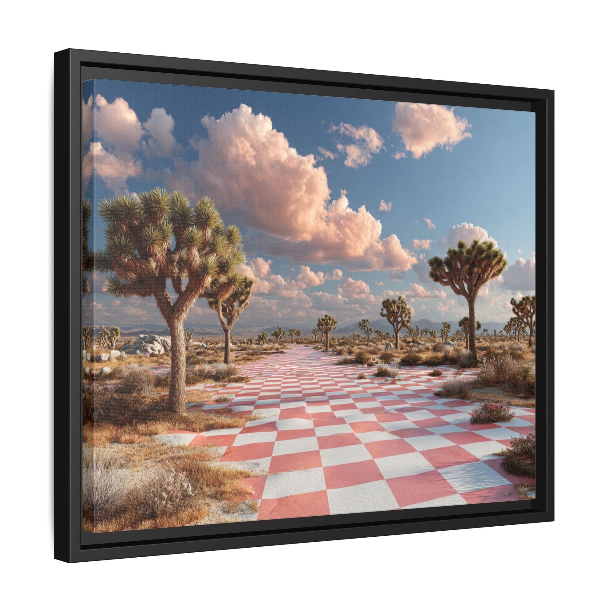 Checkered Desert Framed Canvas Wall Art