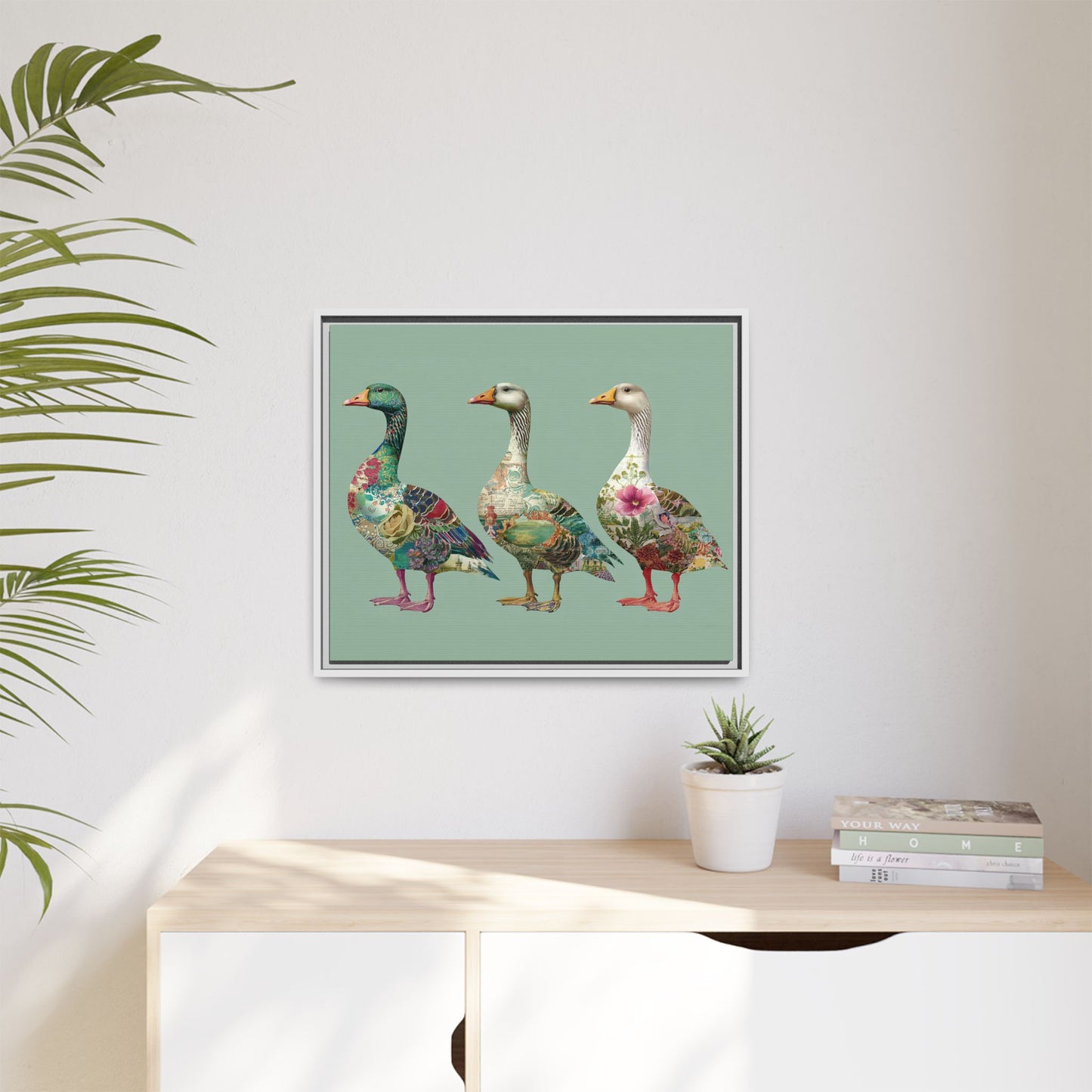 Dopamine Goose Framed Canvas Wall Art
