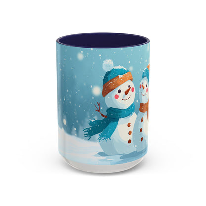 Winter Snowman Accent Coffee Ceramic Mug