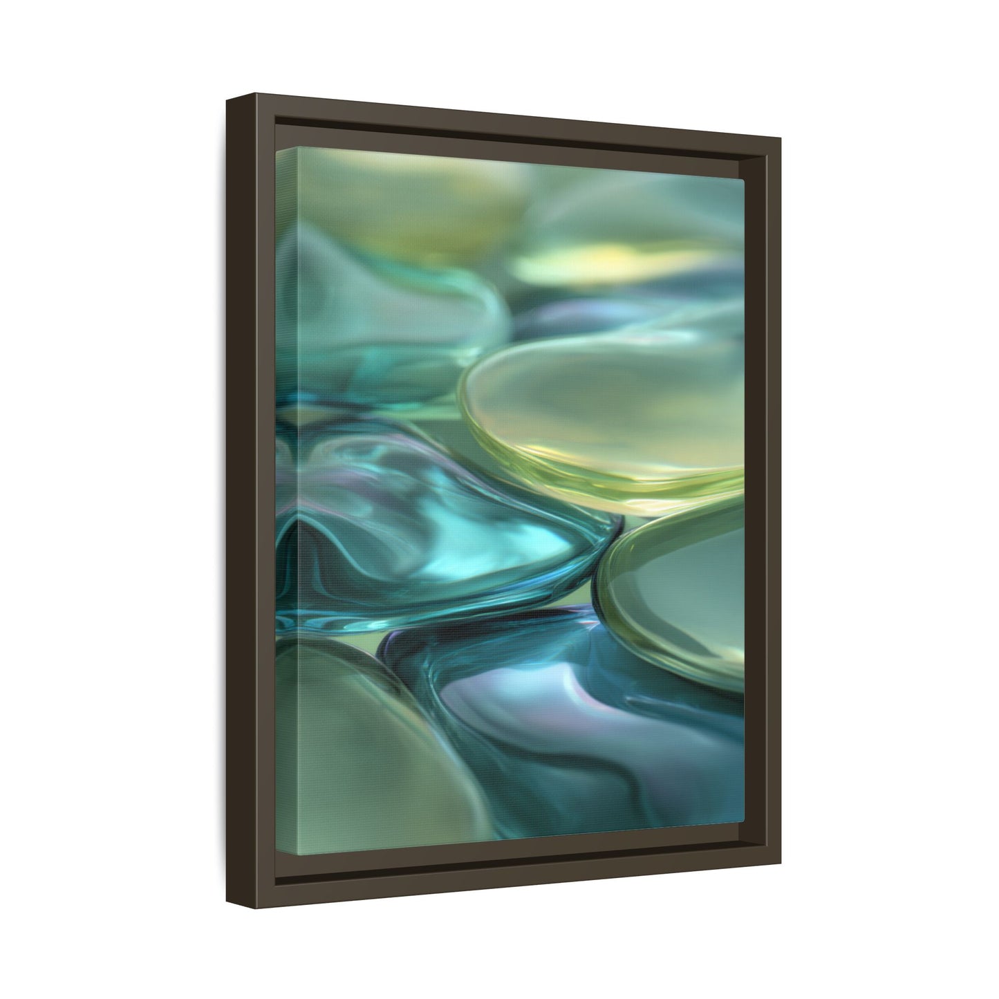 Abstract Green Stones Framed Canvas Wall Art