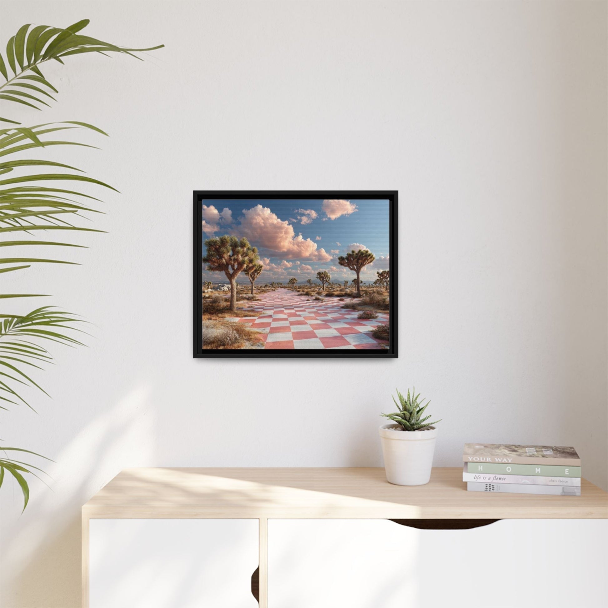 Checkered Desert Framed Canvas Wall Art