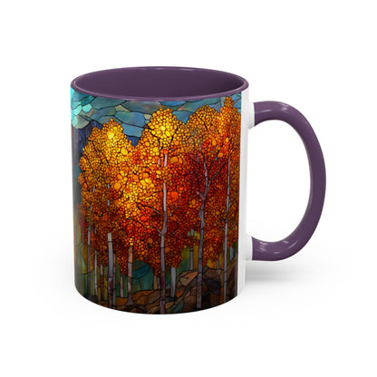 Autumn Mountain Stained Glass Effect Coffee Mug