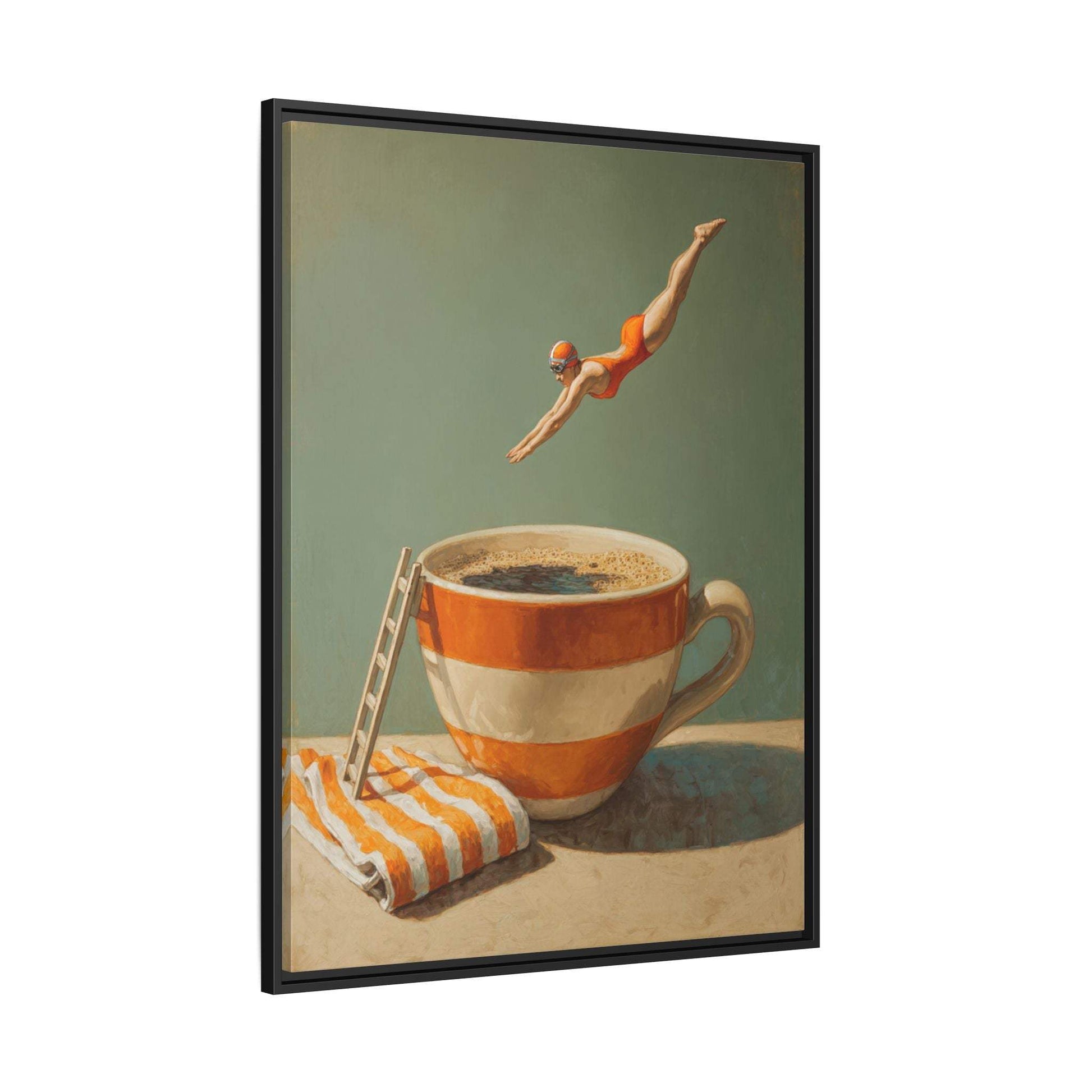 Retro Coffee Lover Framed Canvas