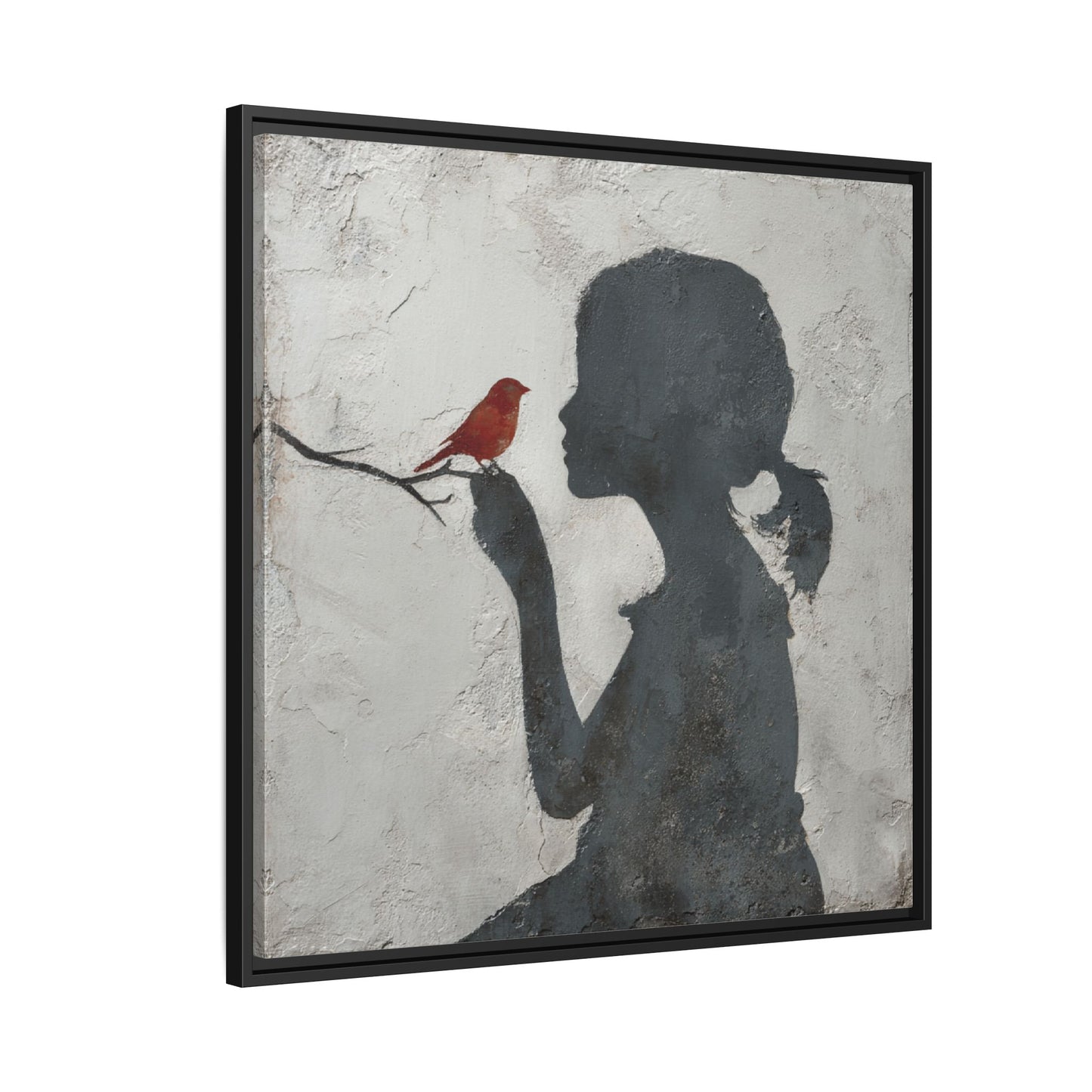 Child silhouette Square Framed Canvas Wall Art