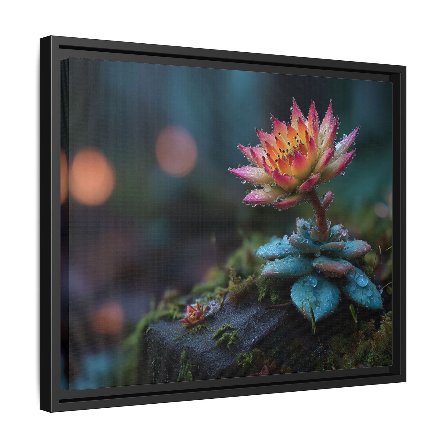 Succulent Plant Framed Canvas Wall Art