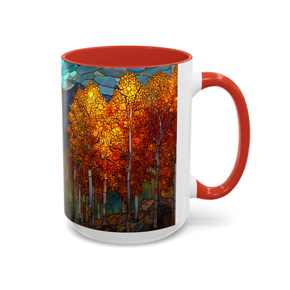 Autumn Mountain Stained Glass Effect Coffee Mug