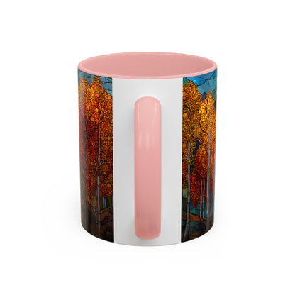 Autumn Mountain Stained Glass Effect Coffee Mug