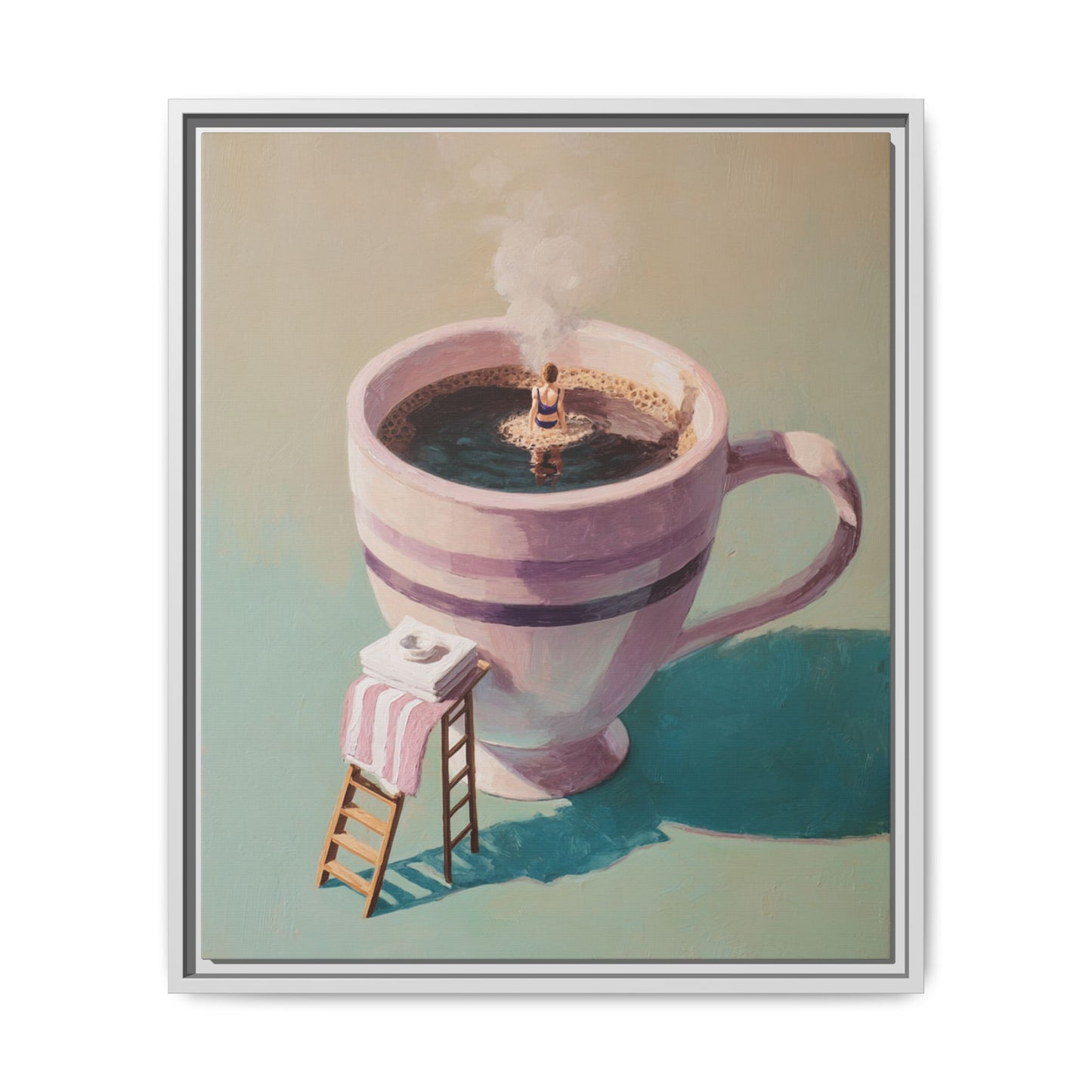 Funny Coffee Lover Framed Canvas Wall Art
