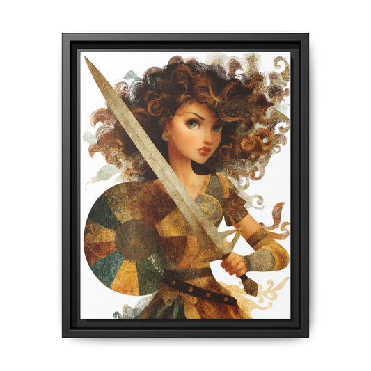 Warrior Woman Framed Canvas Wall Art