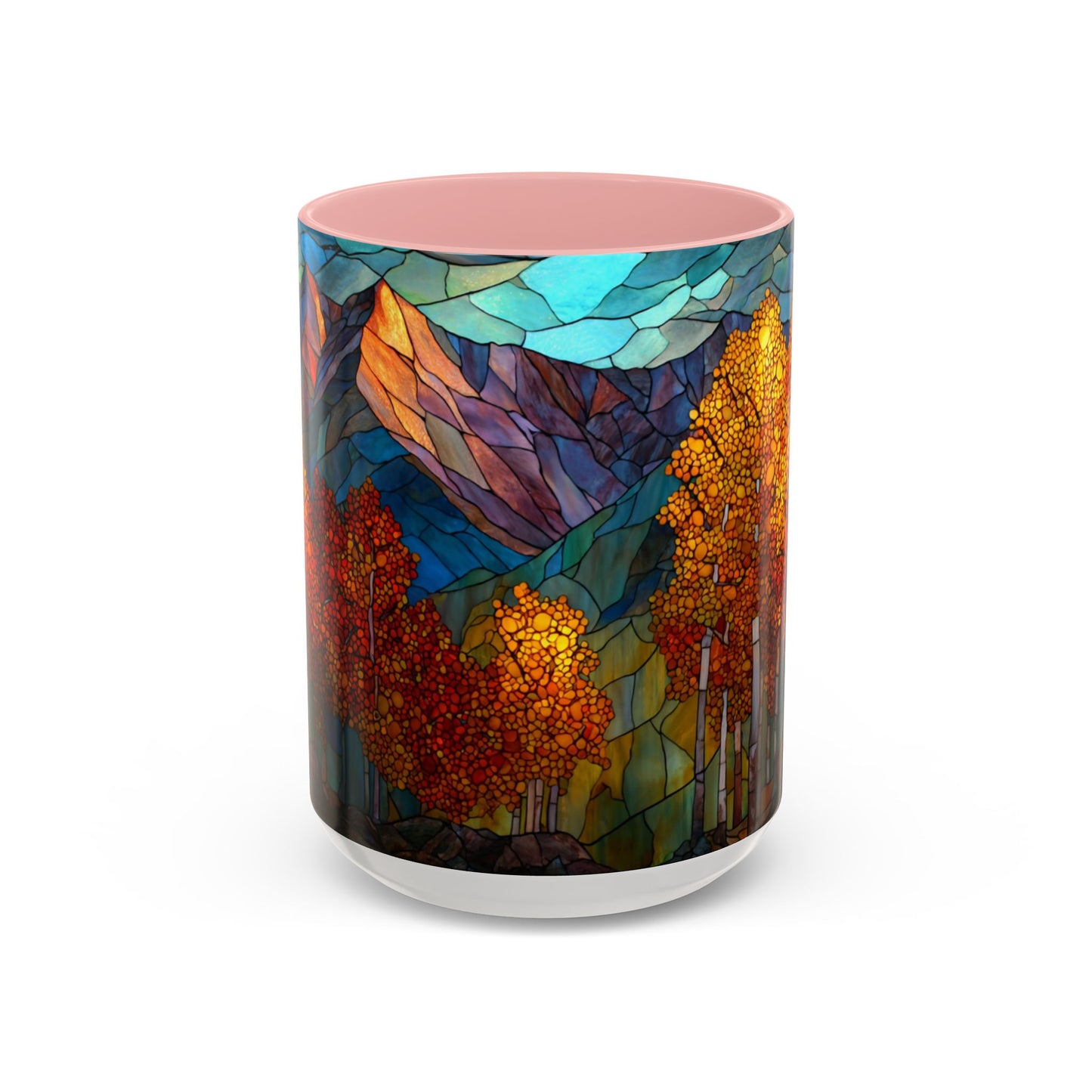 Autumn Mountain Stained Glass Effect Coffee Mug