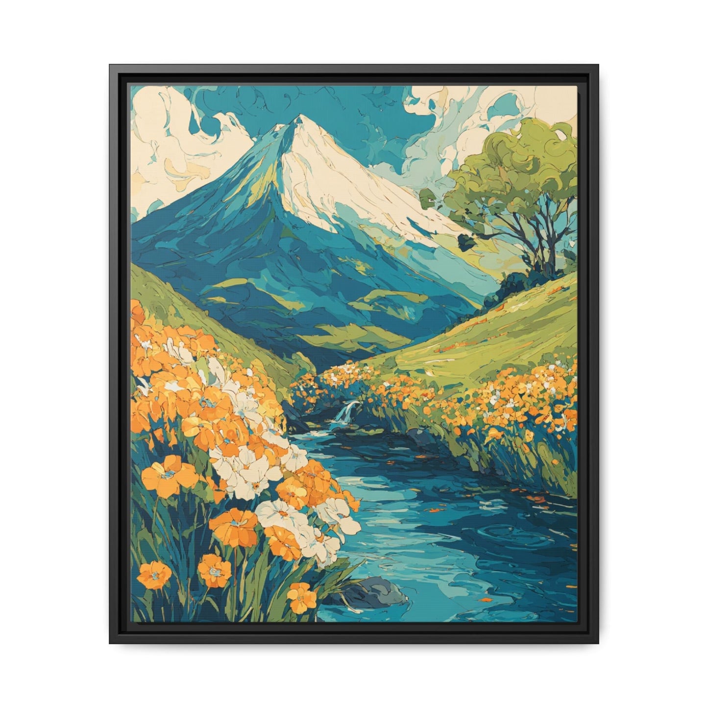 Mt Fuji Painted Style Canvas Wall Art