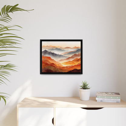 Abstract Mountains Framed Canvas Wall Art