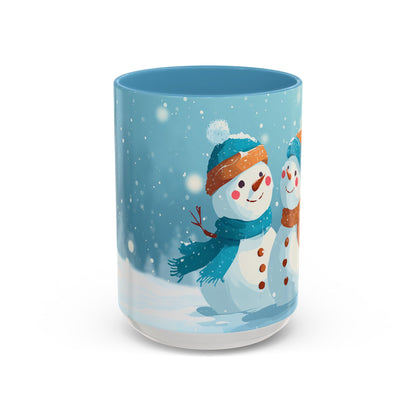 Winter Snowman Accent Coffee Ceramic Mug