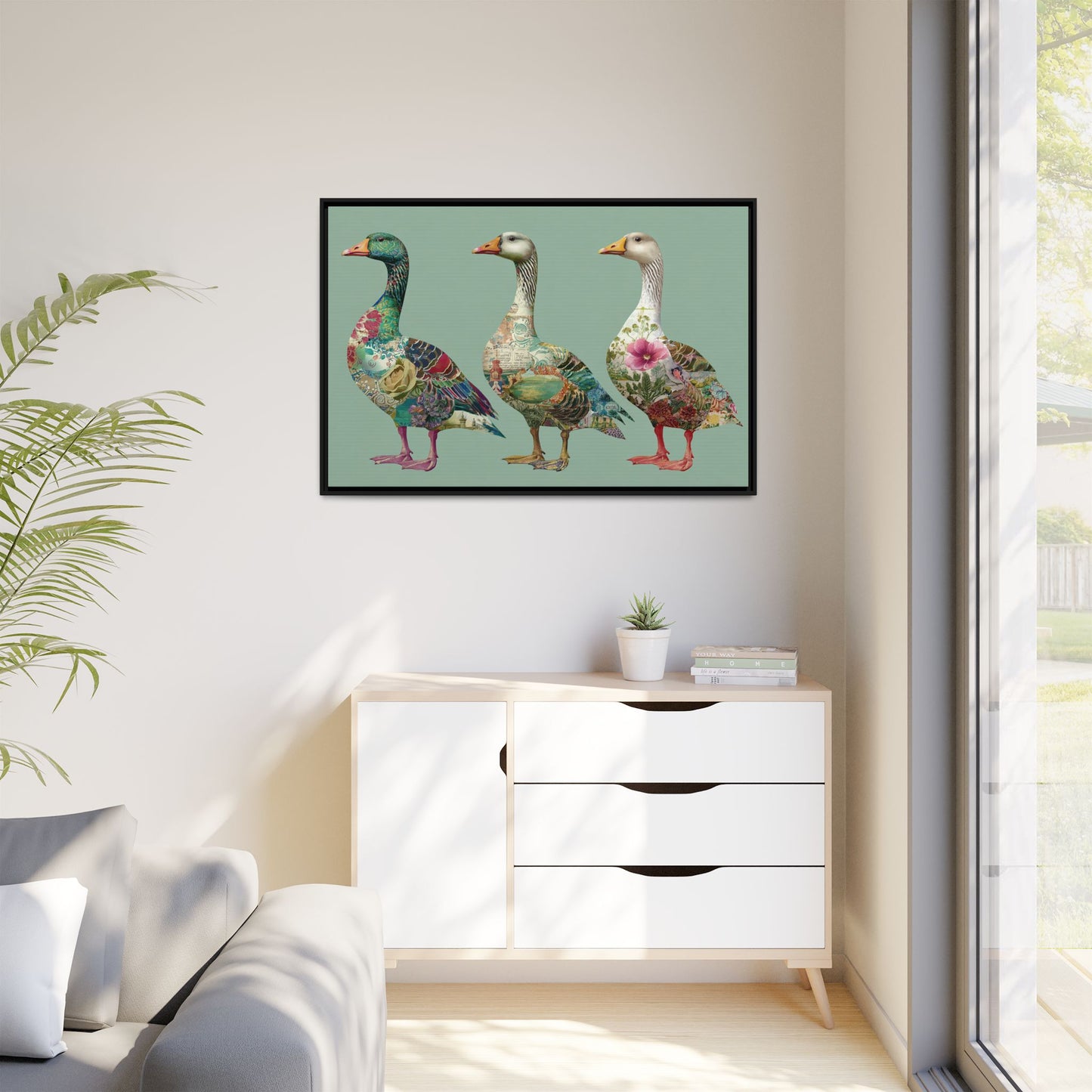 Dopamine Goose Framed Canvas Wall Art