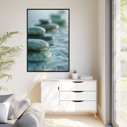 Stone Framed Canvas Wall Art- Zen Wall Decor