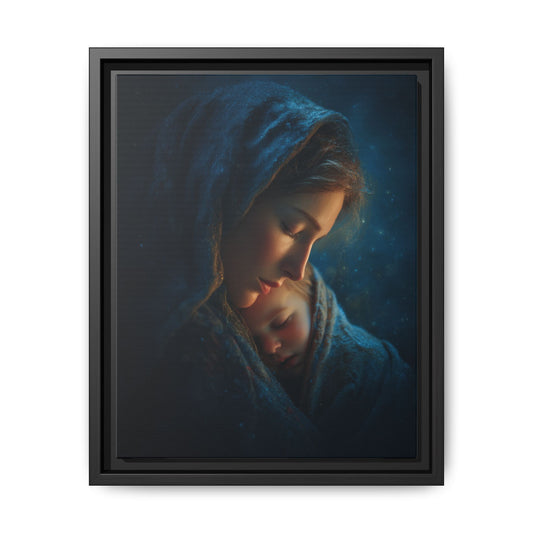 Mother Mary And Son Christian Framed Canvas Wall Art