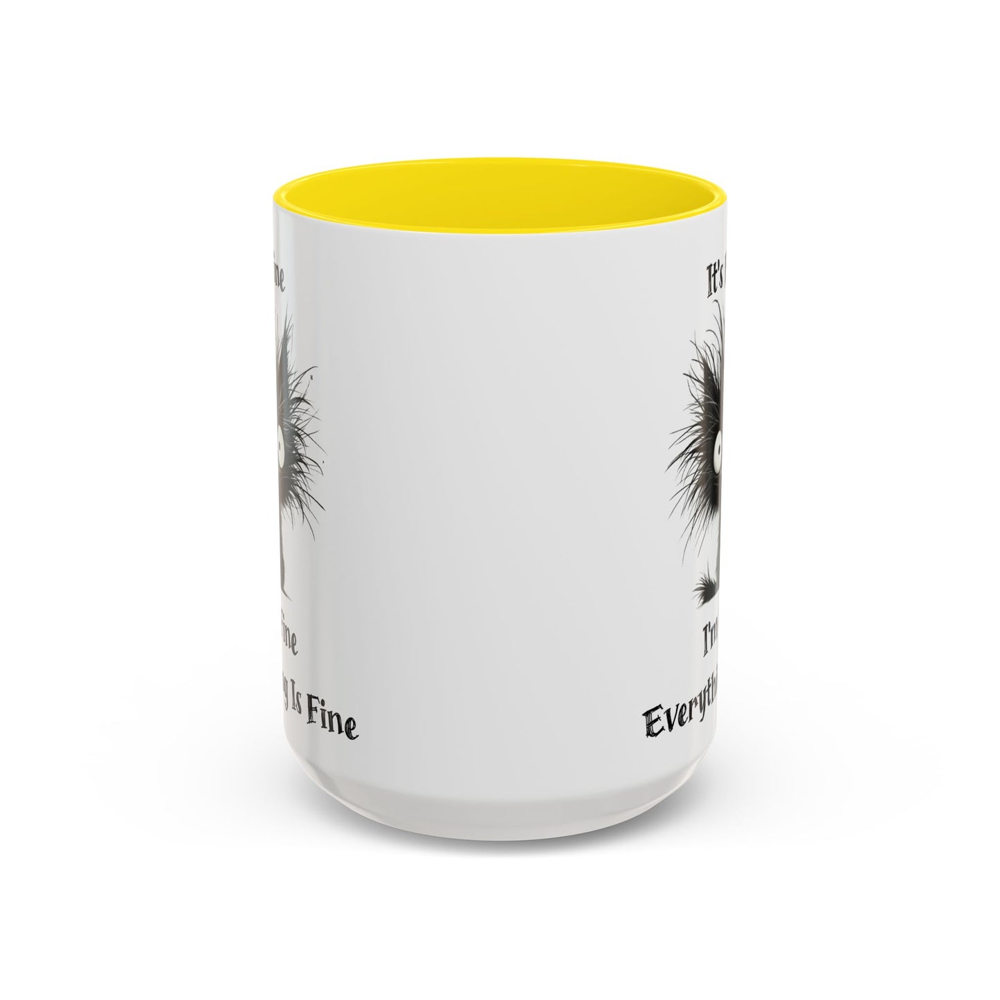 "It's Fine I'm Fine Everything Is Fine" Black Cat Mug