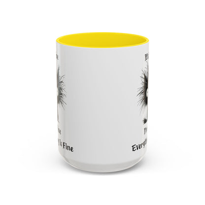 "It's Fine I'm Fine Everything Is Fine" Black Cat Mug
