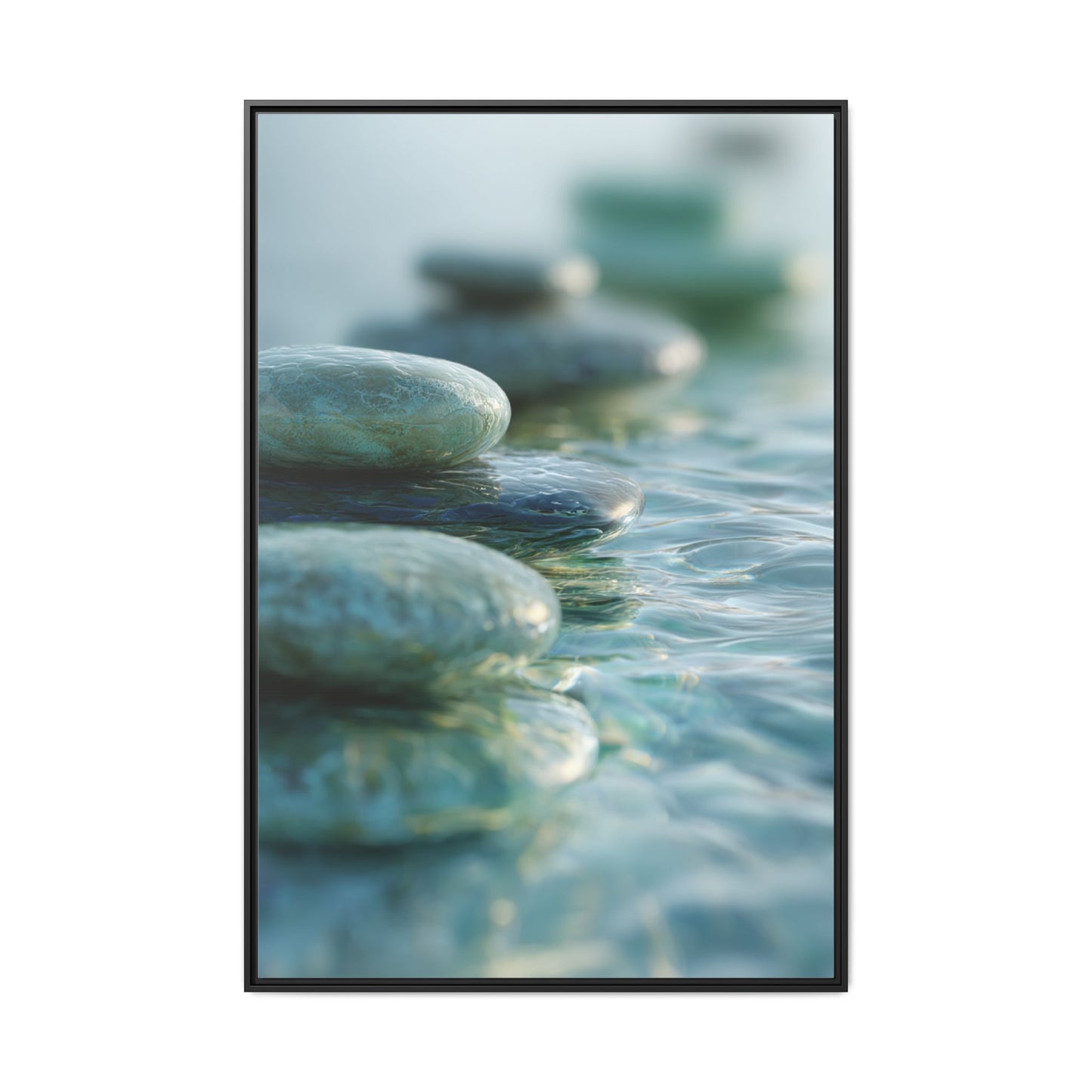 Stone Framed Canvas Wall Art- Zen Wall Decor