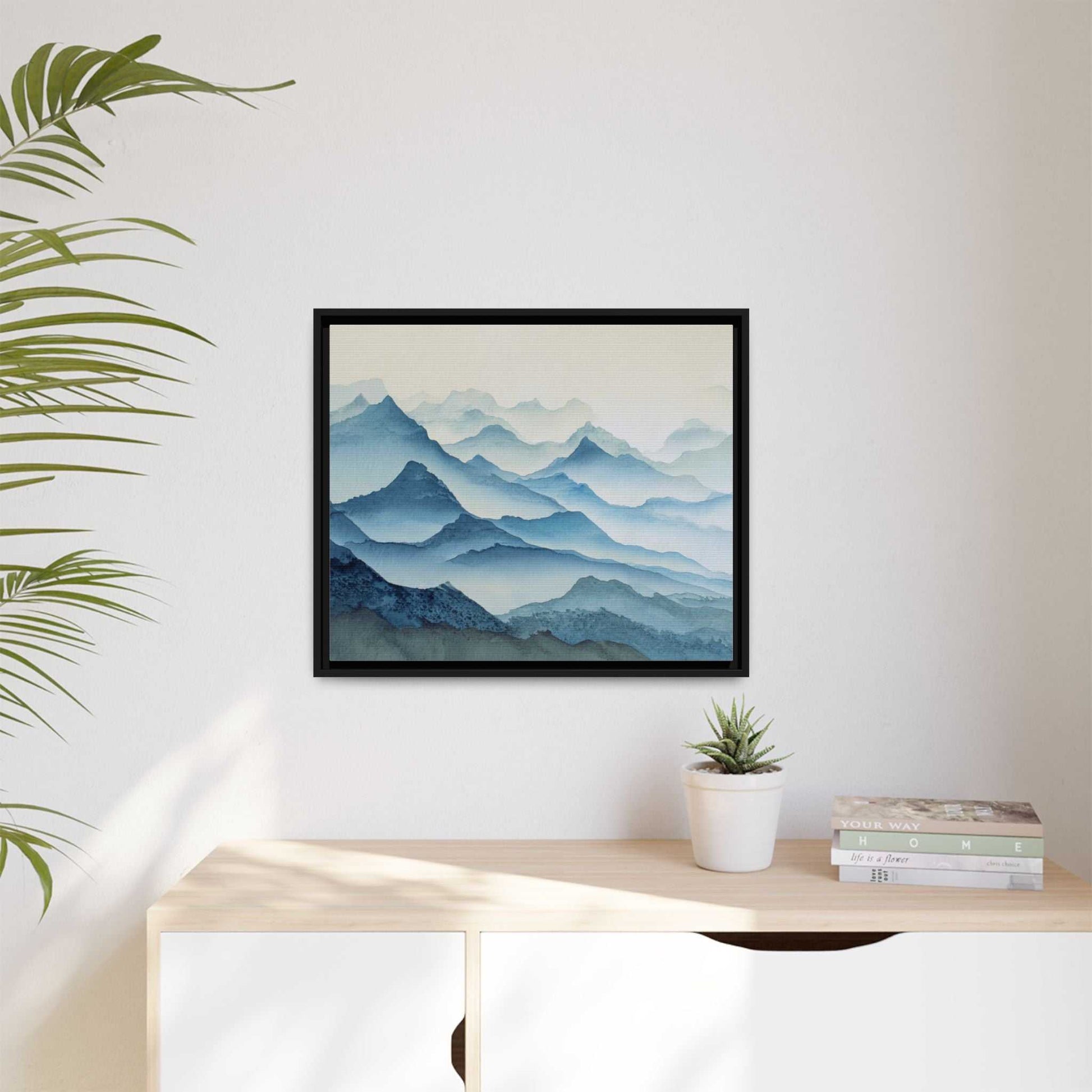 Abstract Mountains Framed Canvas Wall Art