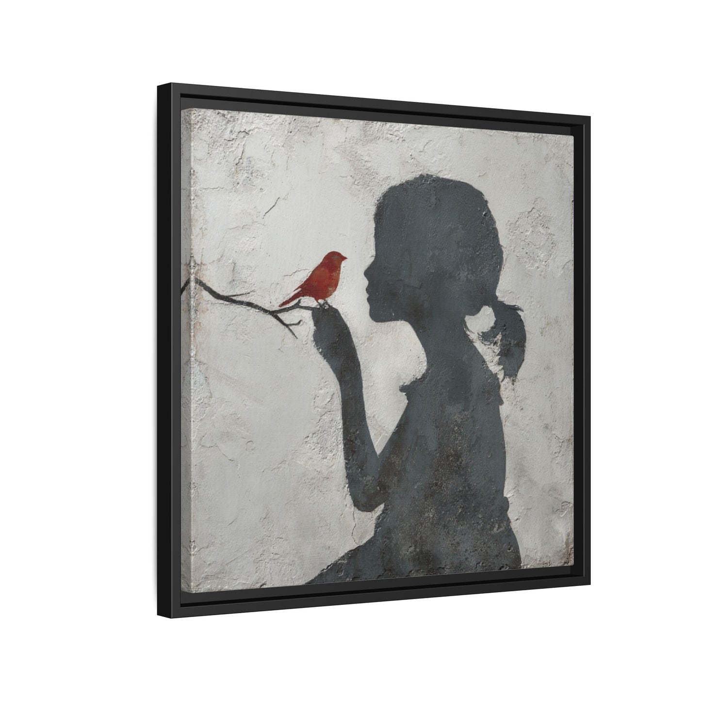 Child silhouette Square Framed Canvas Wall Art